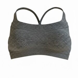 Vuori Yosemite Bra Charcoal Heather Grey Strappy Back Sports Bra Womens Size M